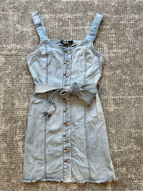 peace love eco by rewash denim dress Peace Love Eco by Rewash Denim Dress Button Front Short Sleeve Med Blue L  #16976